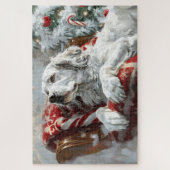 Puzzle Chien Setter Anglais Fête de Noël (Vertical)
