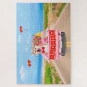 Puzzle Chien Shiba Inu Saint Valentin Coeurs de Camion (Vertical)