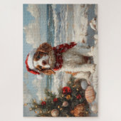 Puzzle Chien Springer Spaniel Noël Vintage Plage (Vertical)