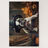 Puzzle Chien-taureau Citrouille Halloween effrayant (Vertical)