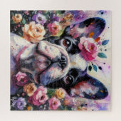 Puzzle Chien-taureau français avec peinture impressionnis (Horizontal)
