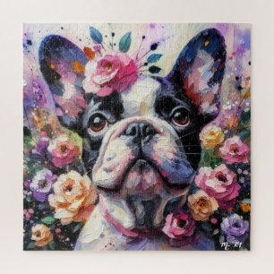 Puzzle Chien-taureau français avec peinture impressionnis