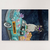 Puzzle Chien-taureau français Halloween Camion Effrayant  (Horizontal)
