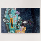 Puzzle Chien-taureau français Halloween Camion Effrayant  (Horizontal)