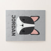 Puzzle Chien-taureau français mignon avec nom personnalis (Horizontal)
