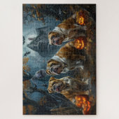 Puzzle Chien-taureau Halloween nuit Chien de nuit plaisir (Vertical)