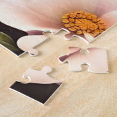 Puzzle Chien-taureaux et fleurs bleu français (Côté)