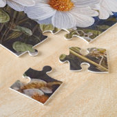 Puzzle Chien-taureaux et fleurs français noir et blanc (Côté)