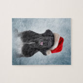 Puzzle Chien Terre-Neuve dans le casquette rouge du père (Horizontal)