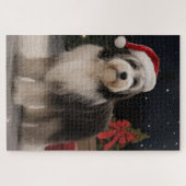 Puzzle Chien tibétain de Terrier en Noël de neige (Horizontal)