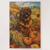 Puzzle Chien tibétain Mastiff automne récolte Thanksgivin (Vertical)
