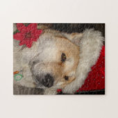 Puzzle chien très mignon habillé pour noël (Horizontal)