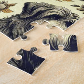 Puzzle Chien vintage Briard sans soudure (Côté)