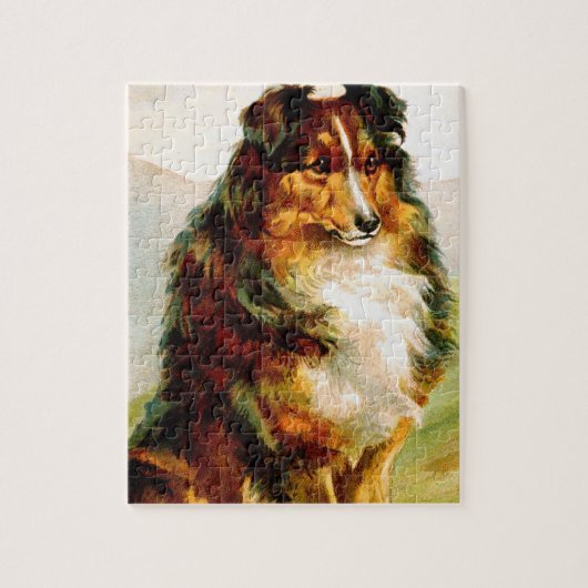 Puzzle Chien vintage de colley (Vertical)