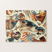 Puzzle Chien vintage sans soudure (Horizontal)