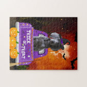 Puzzle chien weimaraner dans le camion Halloween (Horizontal)