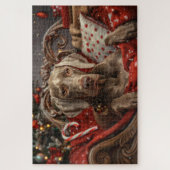 Puzzle Chien Weimaraner Noël Fête (Vertical)