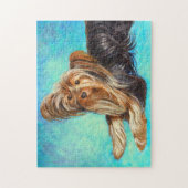 Puzzle Chien Yorkie Noir, Peinture Acrylique (Vertical)