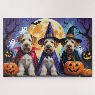 Puzzle Chiens Airedale Terrier Citrouille Halloween Funny