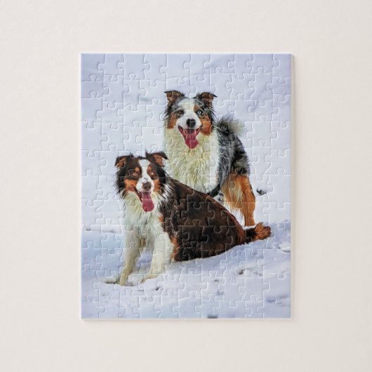 Puzzle Chiens australiens de couples de berger (Vertical)