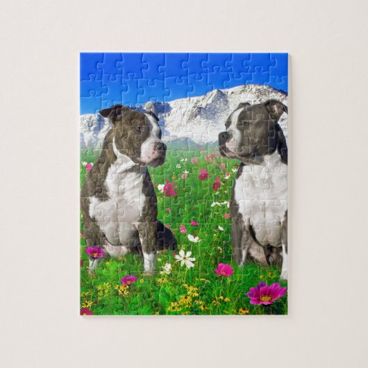 Puzzle Chiens Brindle et bleus du Staffordshire et de (Vertical)