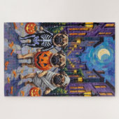 Puzzle Chiens Carlin faisant Trick-or-Treating dans des c (Horizontal)