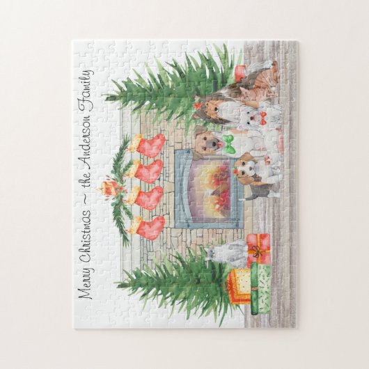 Puzzle Chiens Chats Chiens Chiens Chiens Chatons Cheminée (Vertical)