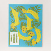 Puzzle Chiens de banane et Feuilles tropicaux Personnalis (Vertical)