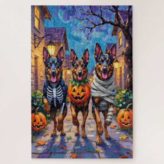Puzzle Chiens de berger belges Trick-or-Treating Hallowee (Vertical)