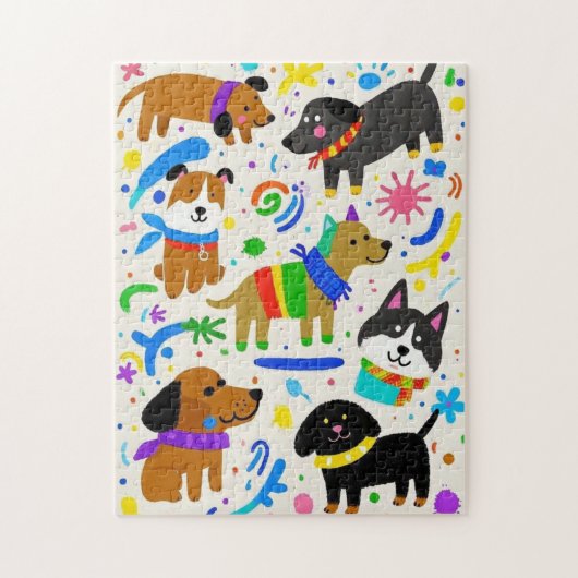 Puzzle Chiens de caricature ludiques (Vertical)
