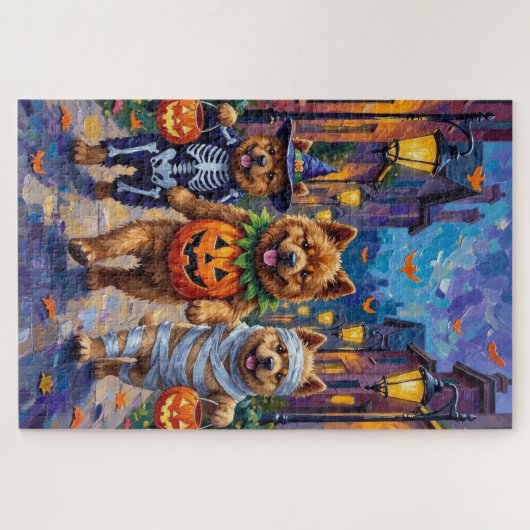 Puzzle Chiens de Chow Chow Trick or Treating Halloween Co (Horizontal)