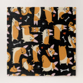 Puzzle Chiens De Corgi, Arrière - plan Sans Seamless. (Horizontal)