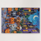 Puzzle Chiens de Dachshund Trick-or-Treating en Halloween (Horizontal)