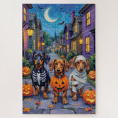 Puzzle Chiens de Dachshund Trick-or-Treating en Halloween (Vertical)