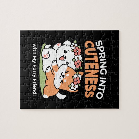 Puzzle Chiens de jeu avec Flower Crowns - Fun Spring Them (Horizontal)