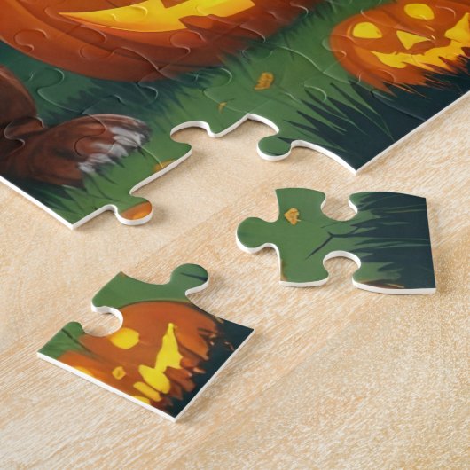 Puzzle Chiens de Rhodesian Ridgeback Citrouille Halloween (Côté)