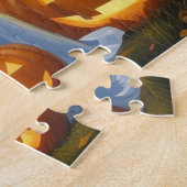 Puzzle Chiens de Setter anglais Citrouille Halloween Funn (Côté)