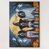 Puzzle Chiens de Setter anglais Citrouille Halloween Funn (Vertical)