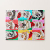 Puzzle Chiens et chats avec la barbe du Père Noël (Horizontal)