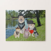Puzzle Chiens et chats dans des casquettes de cowboy (Horizontal)