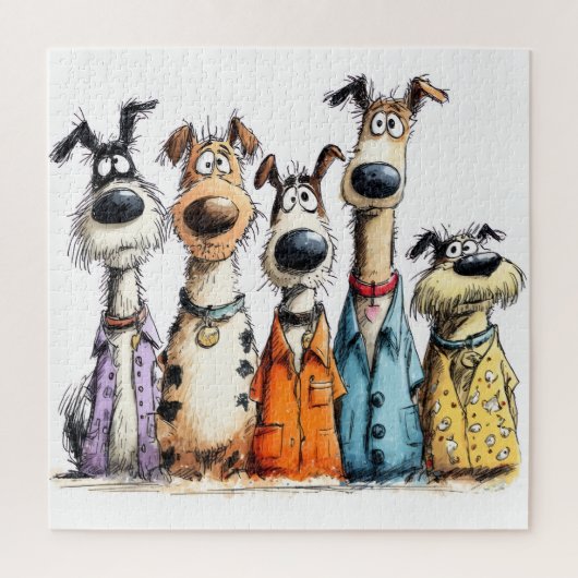Puzzle Chiens fantaisistes drôles (Vertical)