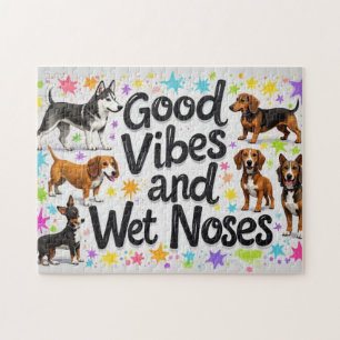 Puzzle Chiens, Good Vibes et Nez Humide Jouer des Doodles