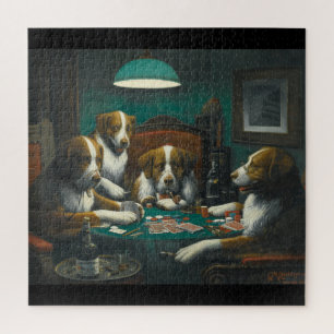 Puzzle Chiens jouant au poker art par Marcellus Coolidge