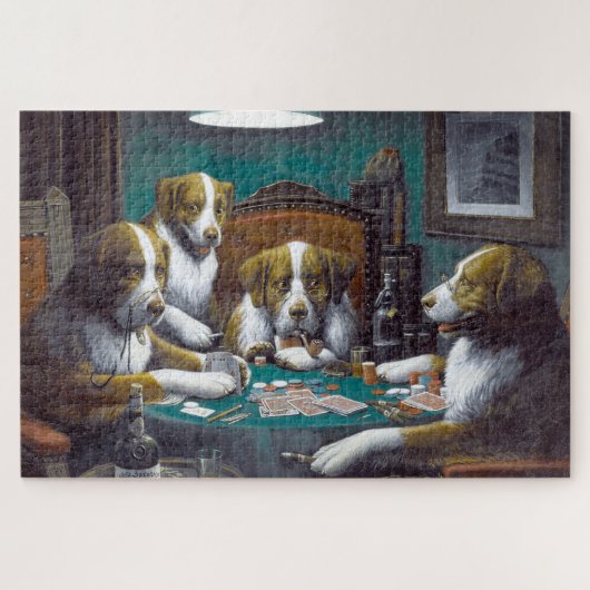 Puzzle Chiens jouant au poker Cassius Marcellus Coolidge (Horizontal)