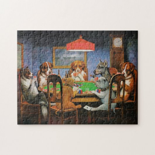 Puzzle Chiens jouant au poker par C.M. Coolidge (Horizontal)