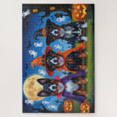 Puzzle Chiens Malinois belges Citrouille Halloween Funny (Vertical)