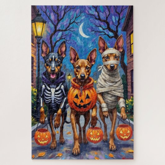 Puzzle Chiens Malinois belges Trick-or-Treating Halloween (Vertical)