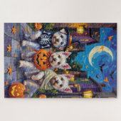 Puzzle Chiens maltais Costumes d'Halloween en Trick ou en (Horizontal)