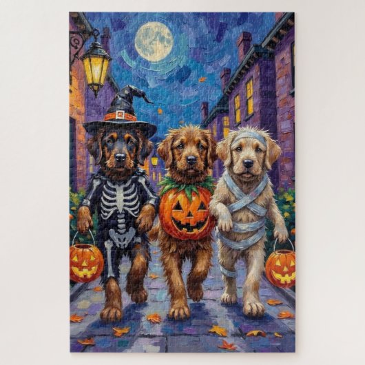 Puzzle Chiens Mastiff Tibétains En Costumes Halloween (Vertical)