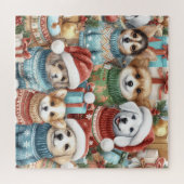 Puzzle Chiens mûrs d'aquarelle dans les pulls (Horizontal)